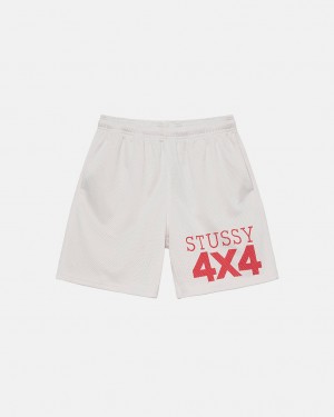 Men Stussy 4X4 Mesh Shorts Beige Australia | EDT-4729