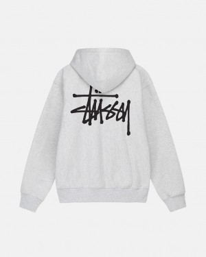 Men Stussy Basic Stussy Hoodie Grey Australia | ZVM-6833