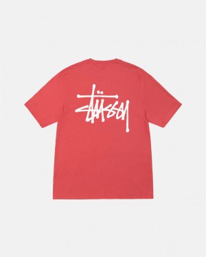 Men Stussy Basic Stussy Tee T Shirt Red Australia | EAI-5734