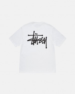 Men Stussy Basic Stussy Tee T Shirt White Australia | OHE-8480