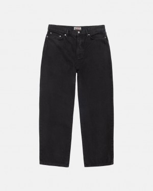 Men Stussy Big Ol' Jean Washed Canvas Denim Black Australia | EZD-4310