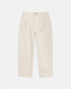 Men Stussy Big Ol' Jean Washed Canvas Pants Beige Australia | PTZ-9800