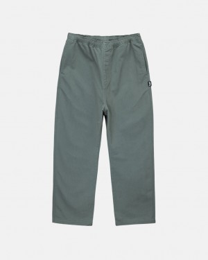 Men Stussy Brushed Beach Pants Green Australia | XWJ-1190