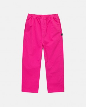 Men Stussy Brushed Beach Pants Pink Australia | PLQ-7751