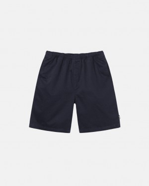 Men Stussy Brushed Beach Shorts Navy Australia | MUK-1425