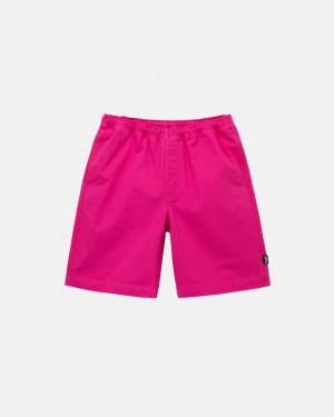 Men Stussy Brushed Beach Shorts Pink Australia | BFV-4038