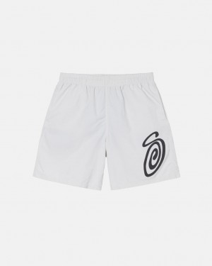 Men Stussy Curly S Water Short Swimwear Beige Australia | LKK-1404