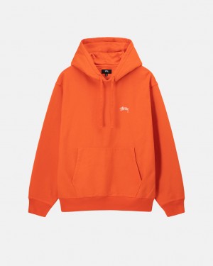 Men Stussy Overdyed Stock Logo Hoodie Orange Australia | MLD-4270