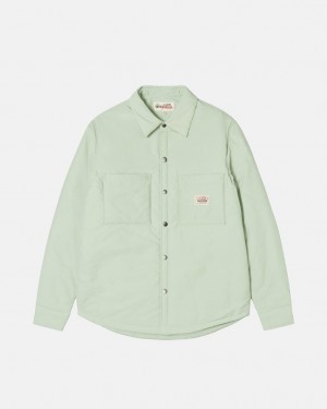 Men Stussy Padded Tech Over Shirts Green Australia | BPS-0101