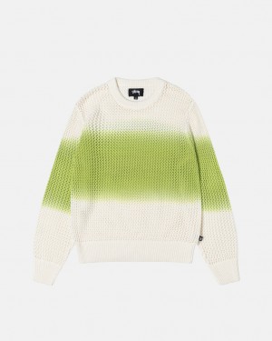 Men Stussy Pigment Dyed Loose Gauge Knit Sweaters Dark Green Australia | ERR-2023