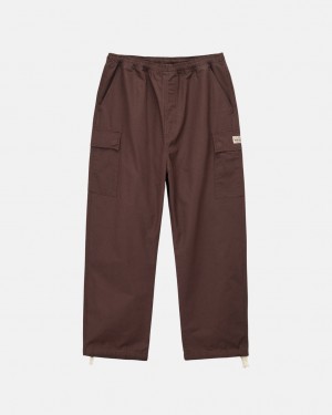 Men Stussy Ripstop Cargo Beach Pants Brown Australia | EYJ-2659