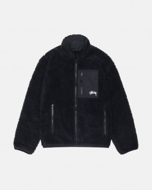 Men Stussy Sherpa Reversible Jackets Black Australia | NTL-7647