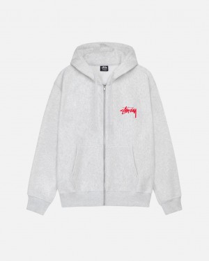 Men Stussy Skate Tough Zip Hoodie Grey Australia | CDT-1813