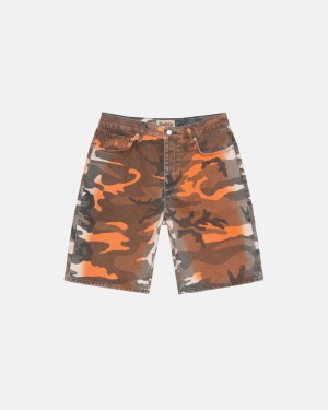 Men Stussy Spray Dye Big Ol' Shorts Orange Camo Australia | DDJ-8742