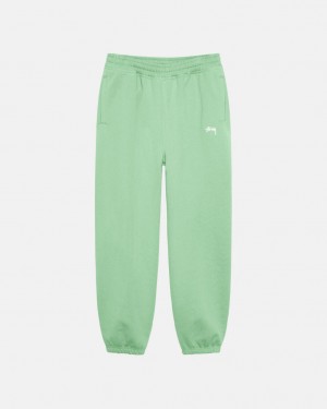 Men Stussy Stock Logo Sweatpants Green Australia | KAH-9494