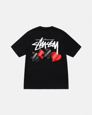 Men Stussy Suits Tee T Shirt Black Australia | NUA-6206