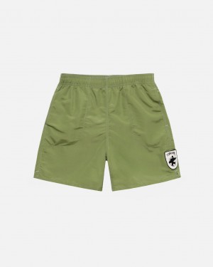 Men Stussy Surfman Patch Water Short Swimwear Green Australia | XJJ-9292