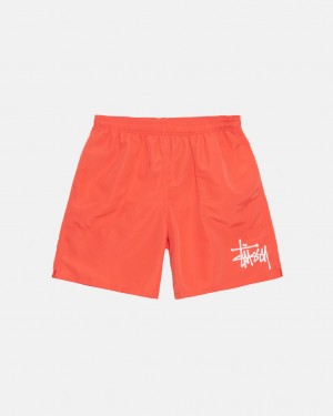 Men Stussy Water Short Big Basic Shorts Coral Australia | FJT-3147