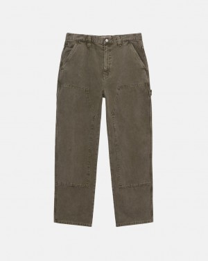 Men Stussy Work Pant Canvas Pants Olive Australia | JPN-8936