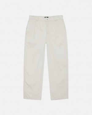 Men Stussy Workgear Trouser Twill Pants White Australia | NUX-4857