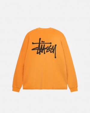 Women Stussy Basic Stock Ls Thermal Tops Orange Australia | BGT-6642