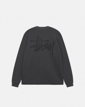 Women Stussy Basic Stock Ls Thermal Tops Black Australia | IZQ-2700