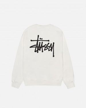 Women Stussy Basic Stüssy Pigment Dyed Crew Sweatshirts Beige Australia | HPG-1811