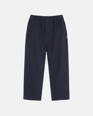 Women Stussy Beach Pant Brushed Cotton Pants Navy Australia | RRA-0293