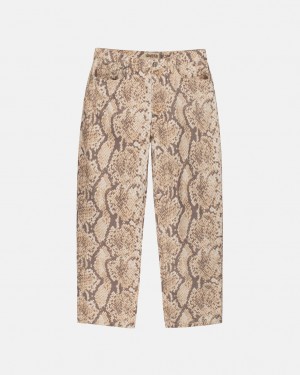 Women Stussy Big Ol' Jean Washed Canvas Pants Snake Australia | STF-6617