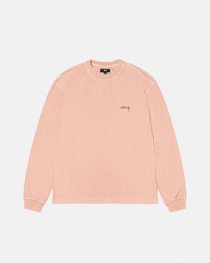 Women Stussy Lazy Ls Tee T Shirt Light Pink Australia | JGI-6911