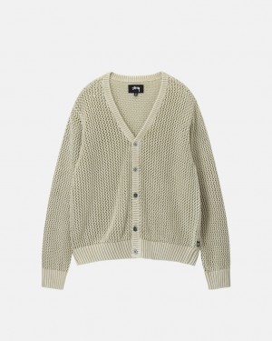 Women Stussy Loose Gauge Cardigan Sweaters Beige Australia | SIU-1326