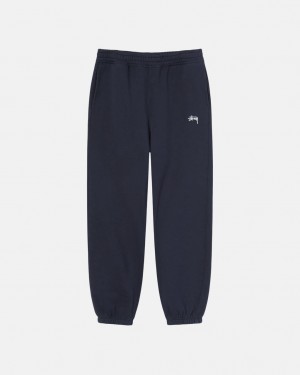 Women Stussy Overdyed Stock Logo Sweatpants Navy Australia | YTH-8514