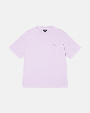 Women Stussy Pig. Dyed Inside Out Crew T Shirt Purple Australia | BZI-5183