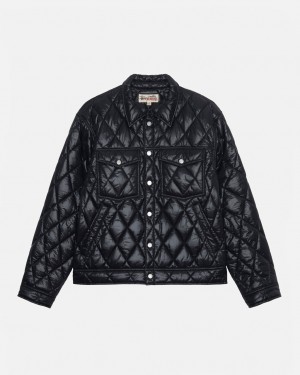 Women Stussy Ranch Jacket Quilted Nylon Jackets Black Australia | ZNV-4883