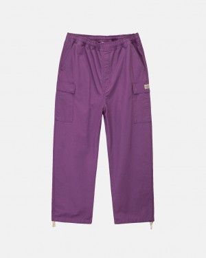 Women Stussy Ripstop Cargo Beach Pants Purple Australia | RDW-8269