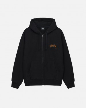 Women Stussy Skate Tough Zip Hoodie Black Australia | KSM-6092