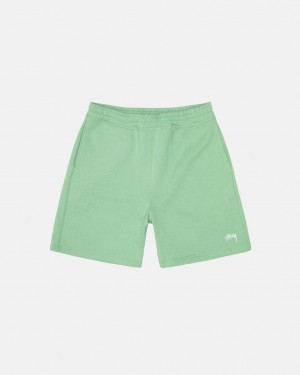 Women Stussy Stock Logo Sweatshorts Green Australia | XVJ-4607