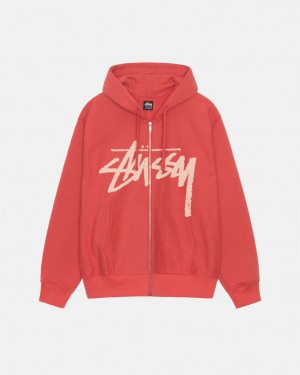 Women Stussy Venus Zip Hood Sweatshirts Red Australia | AAX-1245