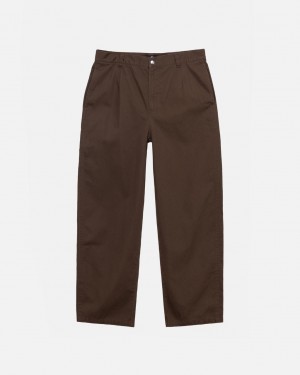 Women Stussy Workgear Trouser Twill Pants Brown Australia | BMB-4988