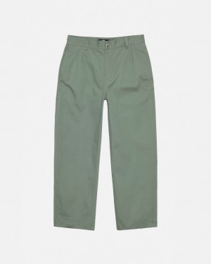 Women Stussy Workgear Trouser Twill Pants Green Australia | OZA-0122