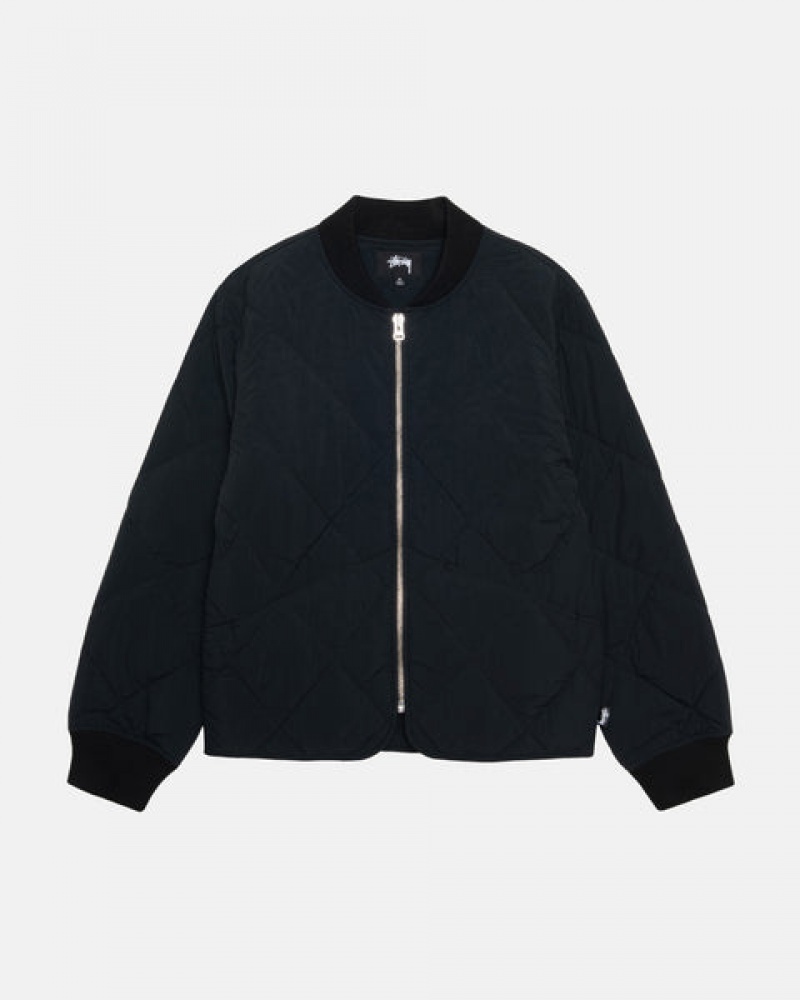 Men Stussy 8 Ball Quilted Liner Jackets Black Australia | PMH-8319