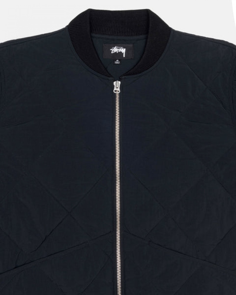 Men Stussy 8 Ball Quilted Liner Jackets Black Australia | PMH-8319