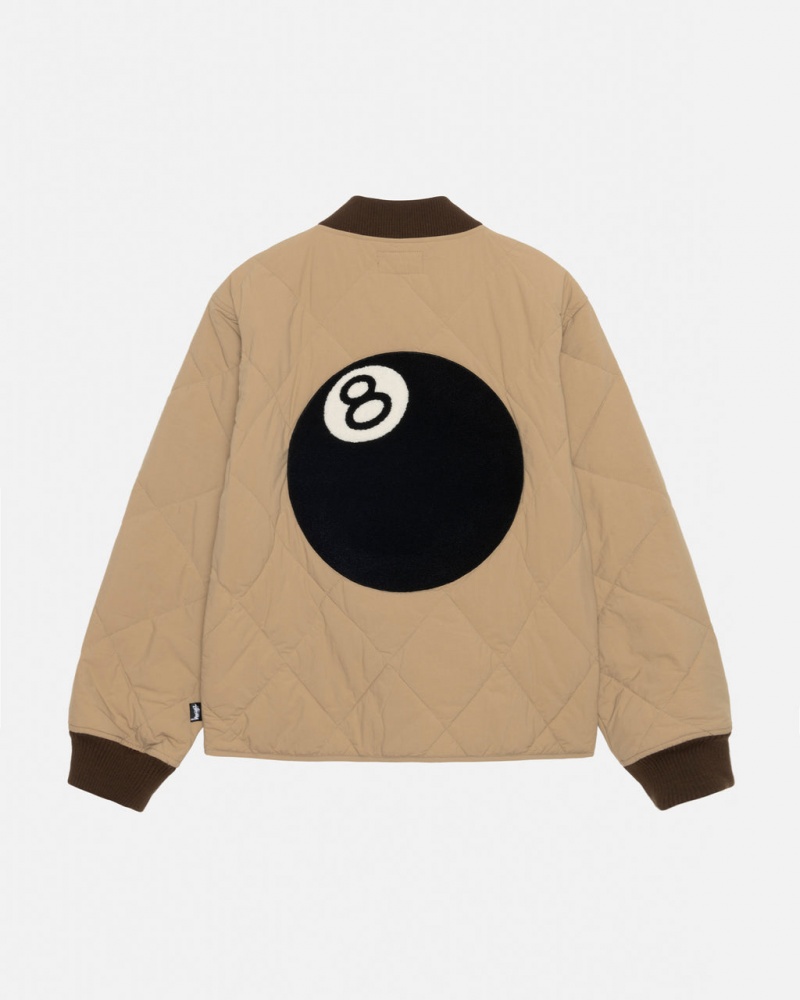 Men Stussy 8 Ball Quilted Liner Jackets Brown Australia | VXK-8401