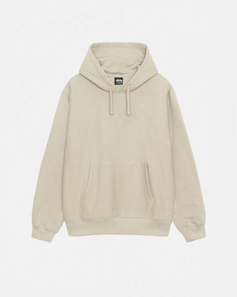 Men Stussy Back Hood Applique Hood Sweatshirts Khaki Australia | QMB-7150