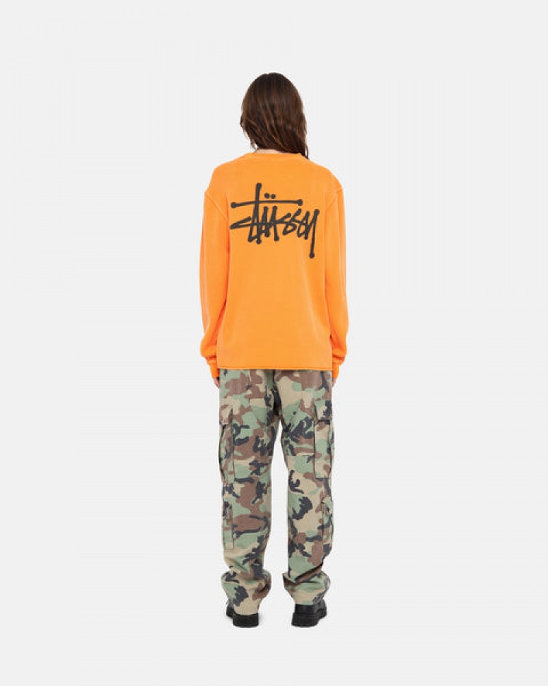 Men Stussy Basic Stock Ls Thermal Tops Orange Australia | XGH-1397