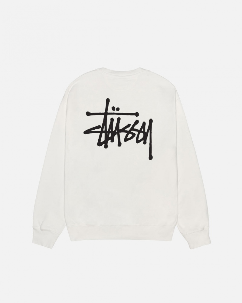 Men Stussy Basic Stüssy Pigment Dyed Crew Sweatshirts Beige Australia | XHW-6778