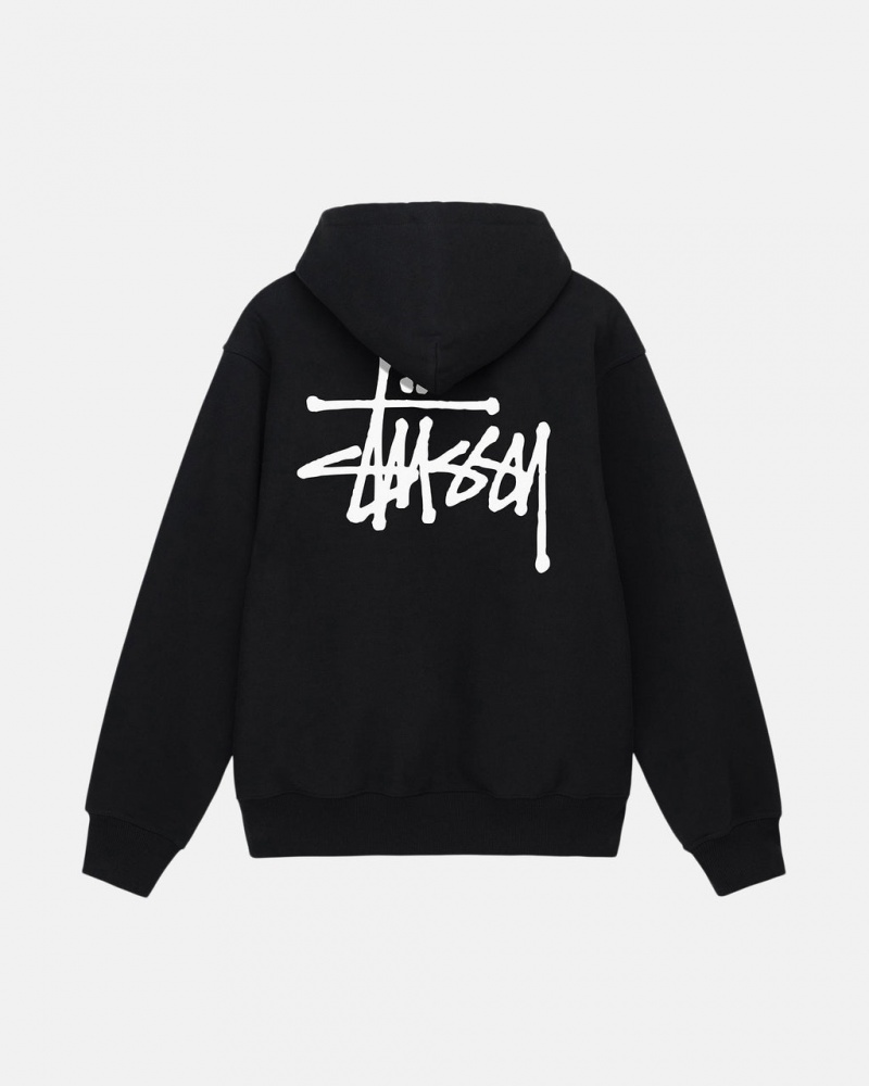 Men Stussy Basic Stussy Hoodie Black Australia | ACR-5319