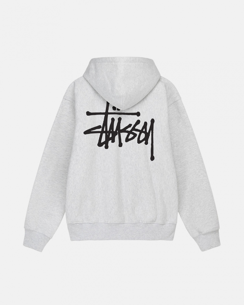 Men Stussy Basic Stussy Hoodie Grey Australia | ZVM-6833