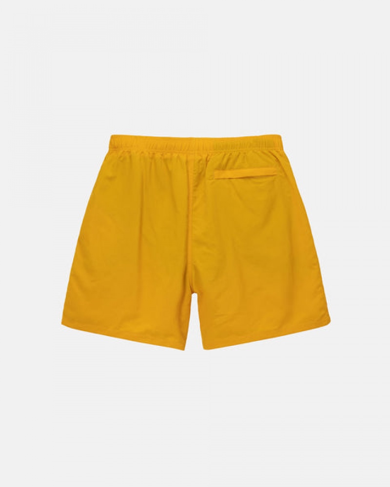 Men Stussy Big Basic Water Short Swimwear Yellow Australia | TTG-5048