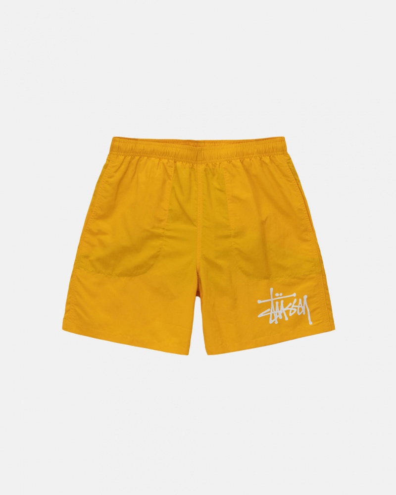 Men Stussy Big Basic Water Short Swimwear Yellow Australia | TTG-5048